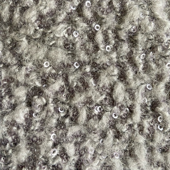 Soft Surroundings Sedona Sequin Sweater Grey Zip S Sparkly Metallic Event - Picture 8 of 10